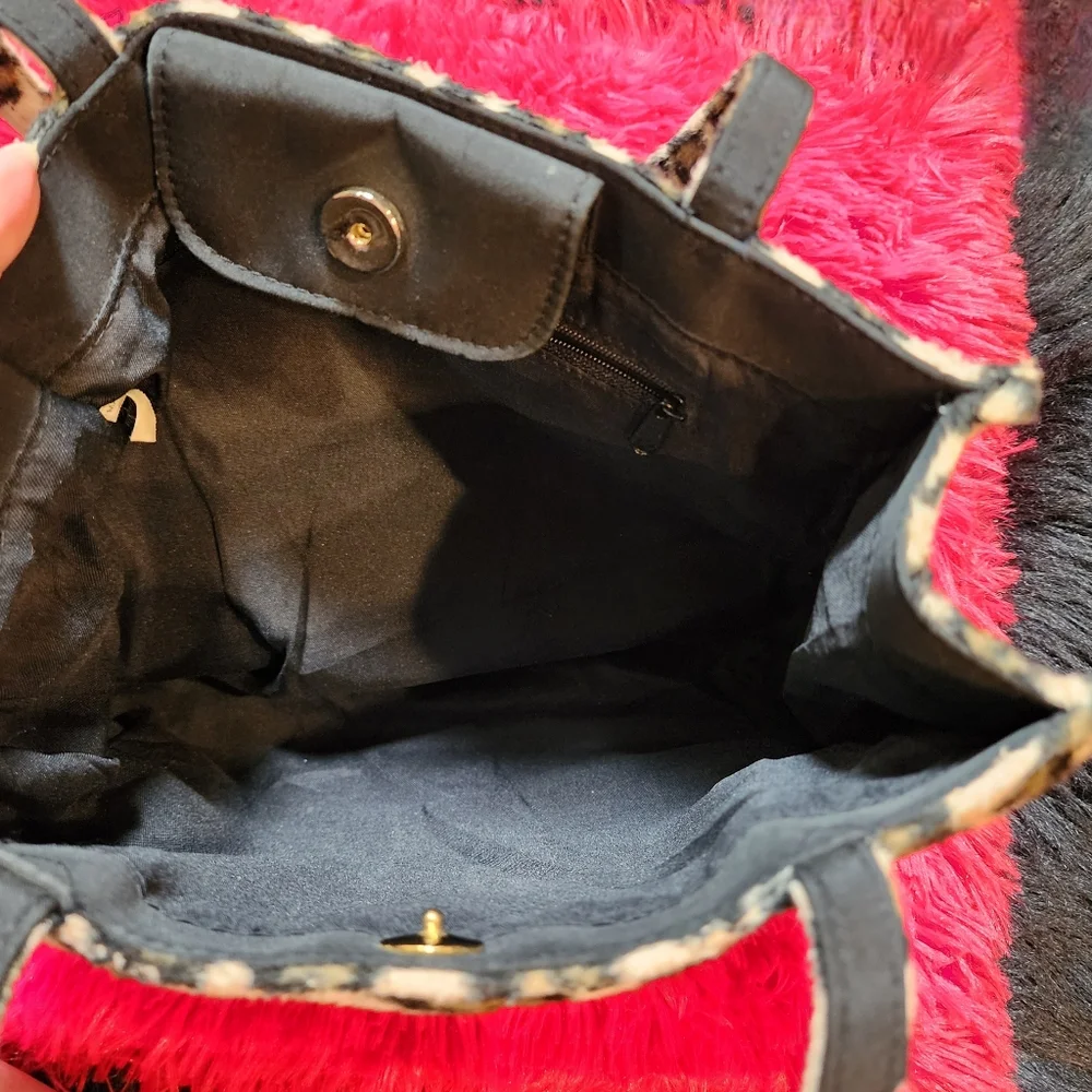 Y2K Faux Fur Animal Print Small Tote